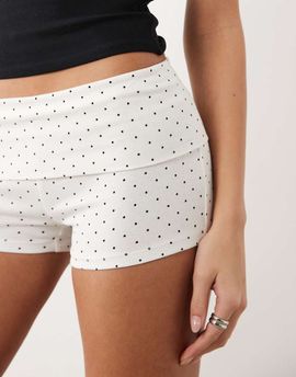 GINA TRICOT Gina Tricot fold over hotpant shorts in white polka dot print