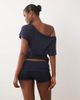 GINA TRICOT Gina Tricot fold over lounge shorts in navy polka - part of a set - 4