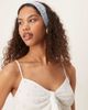 GINA TRICOT Gina Tricot frill tie front bow blouse top in blue paisley print - 2