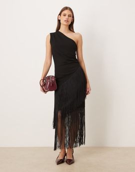 GINA TRICOT Gina Tricot fringe midi skirt in black - part of a set