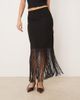 GINA TRICOT Gina Tricot fringe midi skirt in black - part of a set - 2