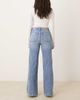 GINA TRICOT Gina Tricot front pocket wide leg flare jeans in mid wash blue - 3