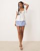 GINA TRICOT Gina Tricot front tie frill top in white - 2