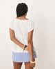 GINA TRICOT Gina Tricot front tie frill top in white - 3