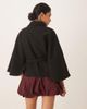 GINA TRICOT Gina Tricot funnel neck belted cape jacket in black - 2