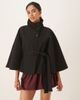 GINA TRICOT Gina Tricot funnel neck belted cape jacket in black - 3