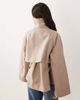 GINA TRICOT Gina Tricot funnel neck coat with adjustable waist in beige-Neutral - 4