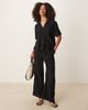 GINA TRICOT Gina Tricot gauze relaxed fit drawstring pants in black - part of a set - 1