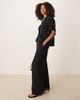 GINA TRICOT Gina Tricot gauze relaxed fit drawstring pants in black - part of a set - 3
