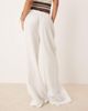 GINA TRICOT Gina Tricot gauze relaxed fit drawstring pants in white - part of a set - 2