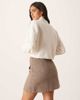 GINA TRICOT Gina Tricot hairy tailored mini skirt in heathered dark beige-Neutral - 4