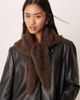 GINA TRICOT Gina Tricot hairy triangle scarf in brown - 1