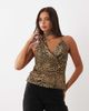 GINA TRICOT Gina Tricot halterneck scarf top in leopard print-Brown - 1
