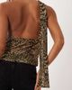 GINA TRICOT Gina Tricot halterneck scarf top in leopard print-Brown - 4