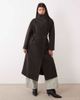 GINA TRICOT Gina Tricot high neck midi coat with wool in brown - 1
