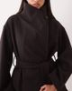 GINA TRICOT Gina Tricot high neck midi coat with wool in brown - 3