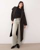 GINA TRICOT Gina Tricot high neck midi coat with wool in brown - 4