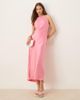 GINA TRICOT Gina Tricot high neck satin midi dress in pink - 1