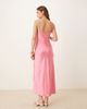 GINA TRICOT Gina Tricot high neck satin midi dress in pink - 2