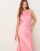 GINA TRICOT Gina Tricot high neck satin midi dress in pink - 4
