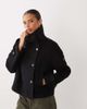 GINA TRICOT Gina Tricot high neck short jacket with wool in black - 1