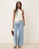 GINA TRICOT Gina Tricot jacquard short sleeve off shoulder top with asymmetric hem in white - 3