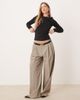 GINA TRICOT Gina Tricot jersey rib round neck long sleeve top in black - 2