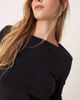 GINA TRICOT Gina Tricot jersey rib round neck long sleeve top in black - 3