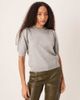 GINA TRICOT Gina Tricot knit short sleeve sweater with puff sleeves in gray melange - 1