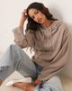 GINA TRICOT Gina Tricot knitted rib hoodie in brown - 1