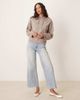 GINA TRICOT Gina Tricot knitted rib hoodie in brown - 2