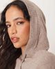 GINA TRICOT Gina Tricot knitted rib hoodie in brown - 3