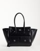 GINA TRICOT Gina Tricot large faux leather tote bag with utility details in black - 1