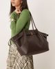 GINA TRICOT Gina Tricot large fold detail tote bag in brown-Black - 1