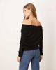 GINA TRICOT Gina Tricot long sleeve sloped drapey shoulders cape top in black - 3