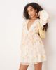 GINA TRICOT Gina Tricot long sleeve V-neck mini dress in watercolor multi print - 2