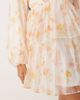 GINA TRICOT Gina Tricot long sleeve V-neck mini dress in watercolor multi print - 3