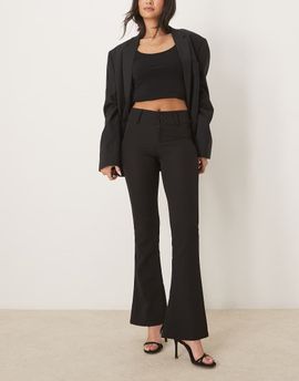 GINA TRICOT Gina Tricot low rise flare leg stretch pants in black