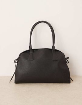 GINA TRICOT Gina Tricot medium relaxed PU leather tote in black