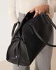 GINA TRICOT Gina Tricot medium relaxed PU leather tote in black - 3
