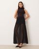 GINA TRICOT Gina Tricot mesh pleated maxi skirt in black - 1