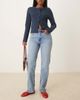 GINA TRICOT Gina Tricot mid rise straight leg jeans in light wash blue - 1