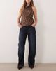 GINA TRICOT Gina Tricot mid waist barrel jeans in rinse wash blue - 1