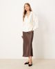 GINA TRICOT Gina Tricot midi satin skirt in brown - 1