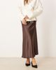 GINA TRICOT Gina Tricot midi satin skirt in brown - 4