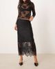 GINA TRICOT Gina Tricot midi skirt with lace insert in black - 2