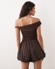 GINA TRICOT Gina Tricot mini bubble shorts in brown polka dot print-Multi - 4