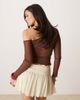 GINA TRICOT Gina Tricot mini lace skirt in butter yellow-White - 4