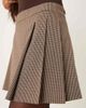 GINA TRICOT Gina Tricot mini pleated skirt in brown plaid - 3