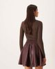 GINA TRICOT Gina Tricot mini PU skirt in burgundy-Red - 3